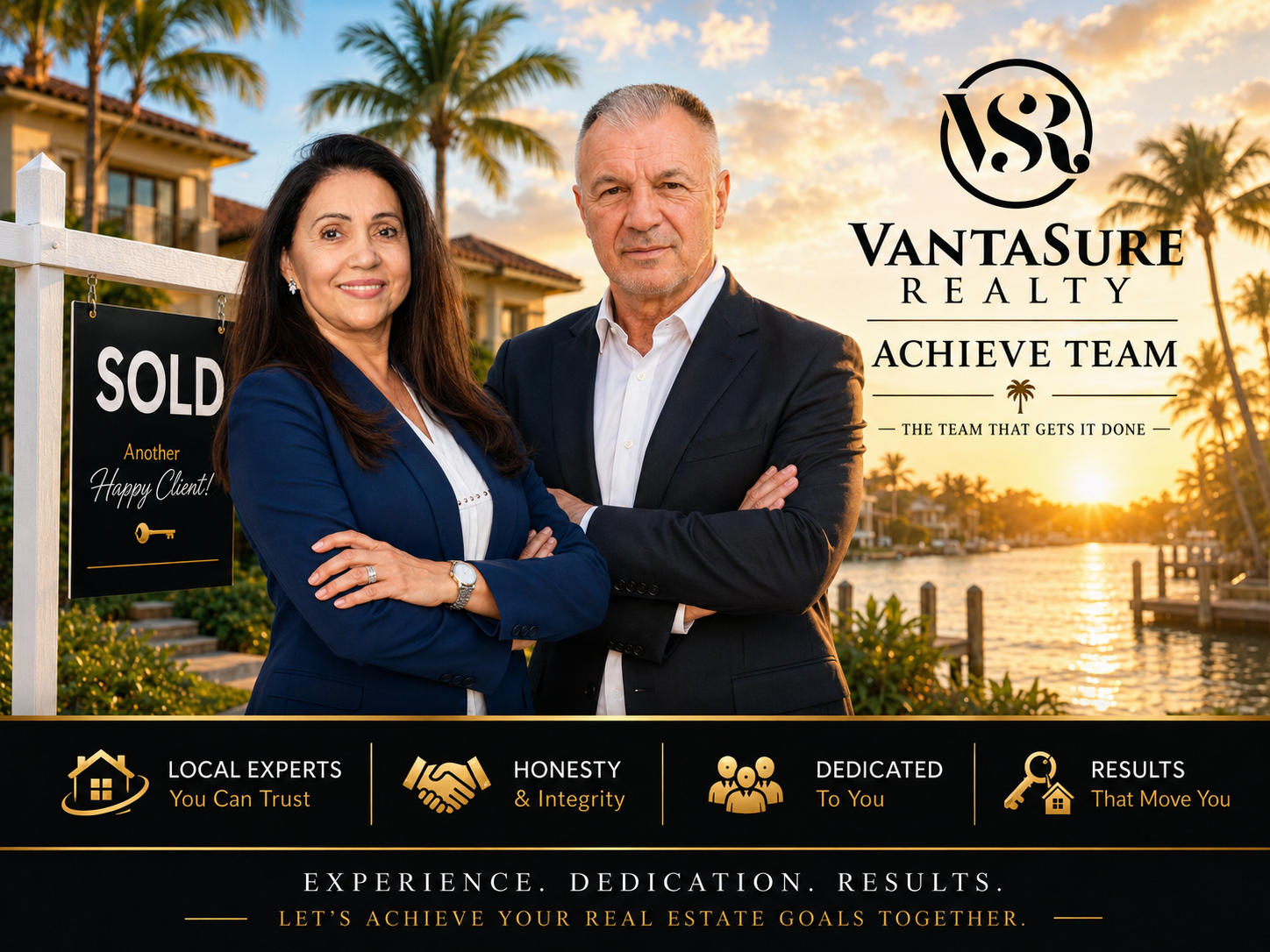 Gislaine Diniz and Horst Seibert, The Achieve Team at VantaSure Realty