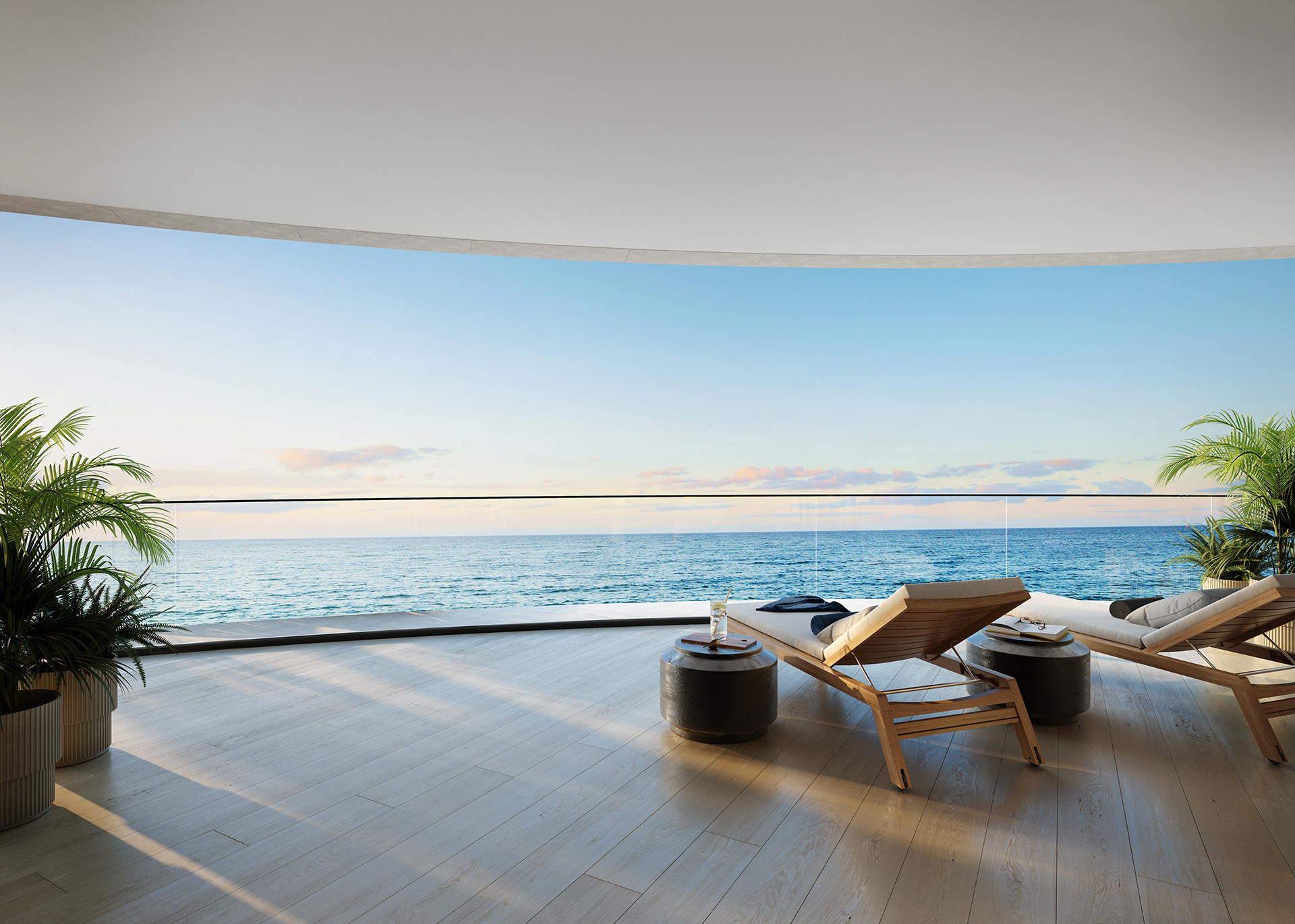 Rivage oceanfront terrace rendering